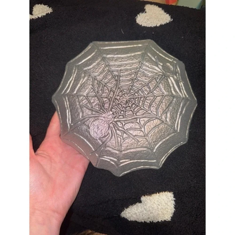 Glass spider web bowl / small dish‎ for trinkets
